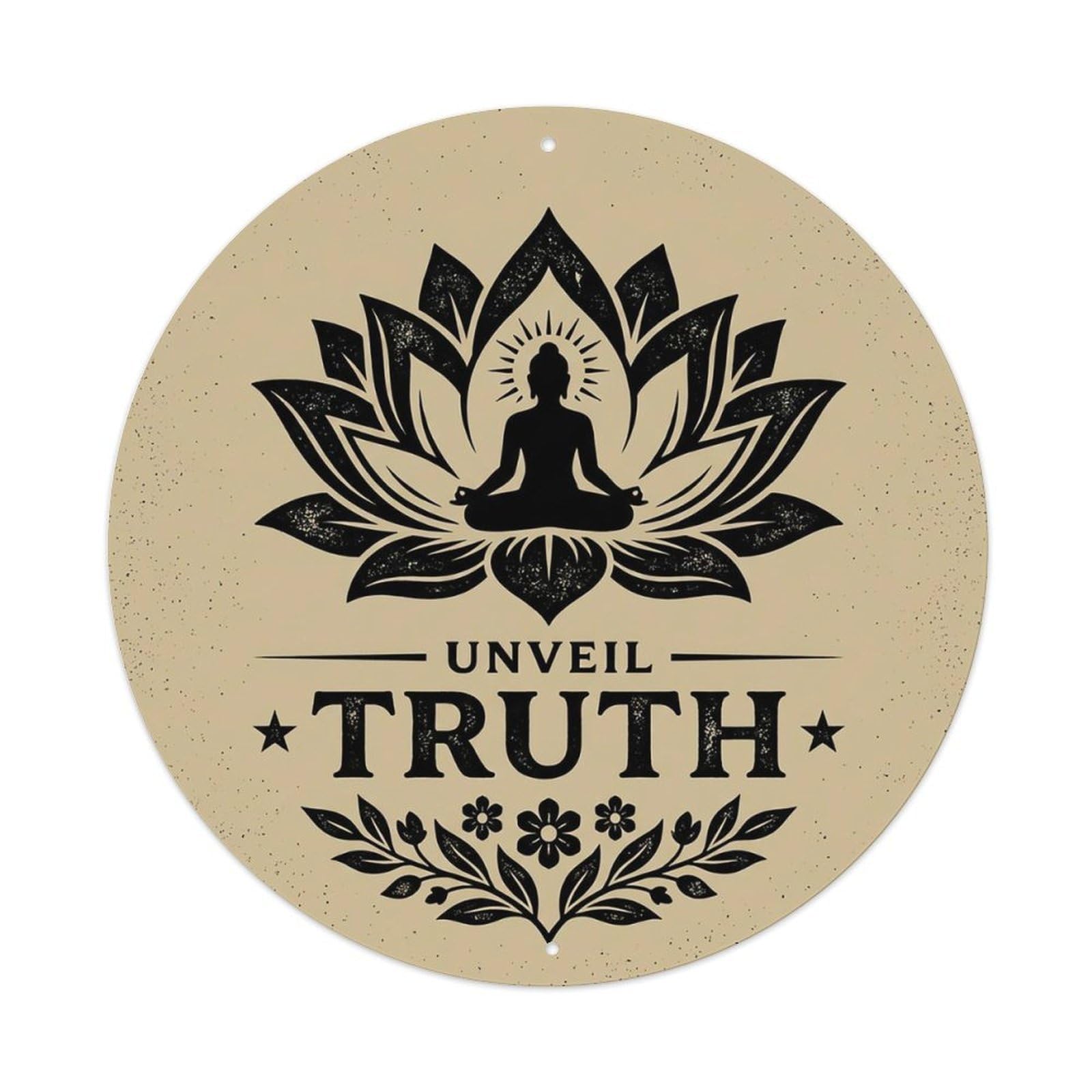 Zen Flower Meditation Den Revealment Metal Tin Sign