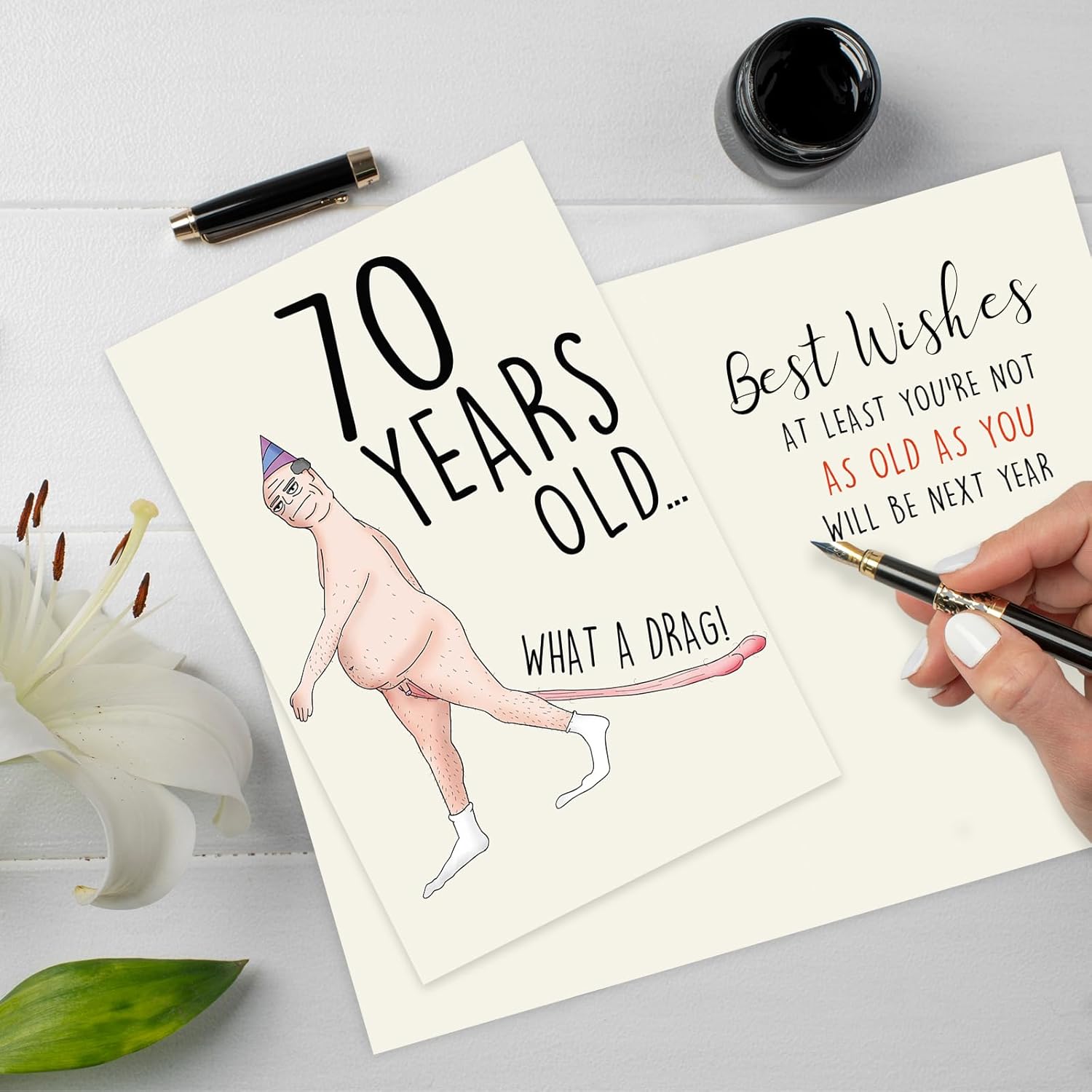 Funny 70th Birthday Card, 70th Birthday Gifts for Men Him Husband Boyfriend Dad Grandpa, Unique 70th Birthday Decorations, Best 70 Year Old Birthday Card Gifts Idea - Image 5