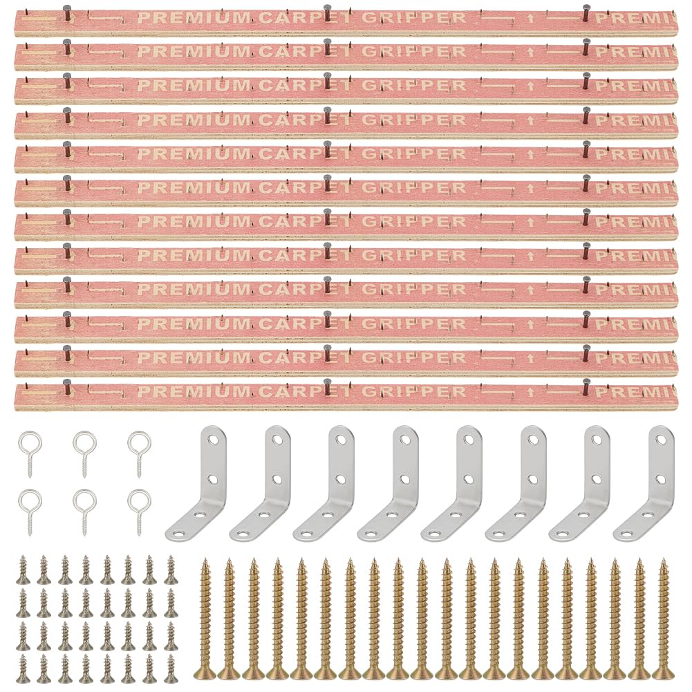 WEBEEDY 12 Pcs Tufting Tack Strips with Nails