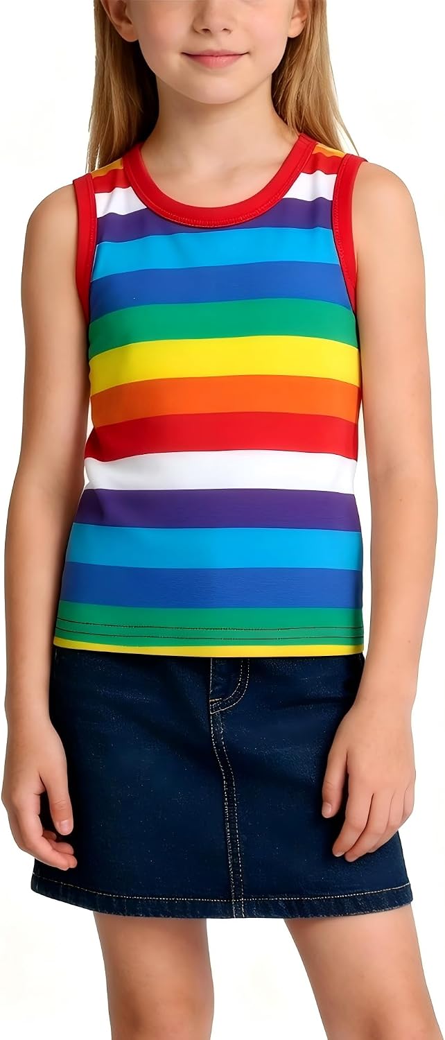 2T-12Y Baby Toddler Girl Tank Tops Sleeveless Undershirt Kids Solid Color Shirt Casual Tee