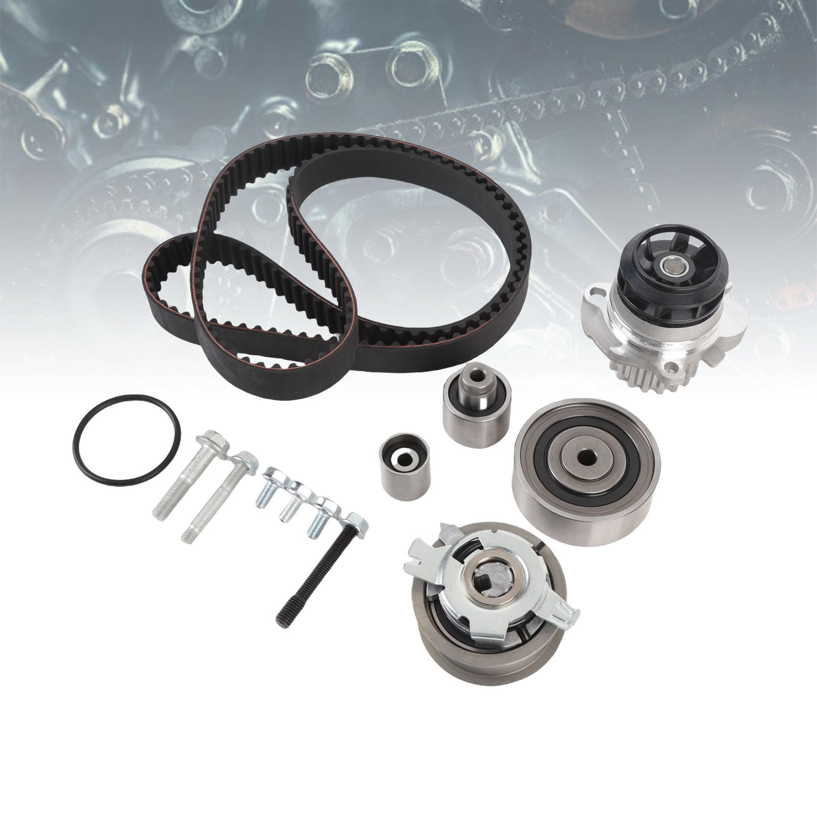 Kit Distribuzione Motore, Set Cinghia Dentata con Pompa Acqua in Lega, Compatibile con SEAT Altea Toledo e Codice KP25649XS, 1 Ricambio per Manutenzione Motore Auto