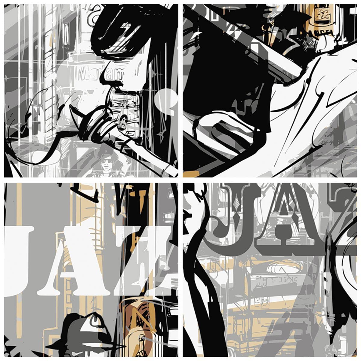 Decorativi Stampa da Parete 50x70cm Poster da Parete jazz musica musicista Cucina Decorazione Murale Wall Art Cornice Nera Quadri Moderni Soggiorno Camera da Letto Grafica Immagini - P2BPA50x70-3792