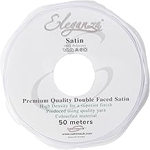 Eleganza Double Faced Satin 3mm x 50m White No.01, 3 mm x 5 0m