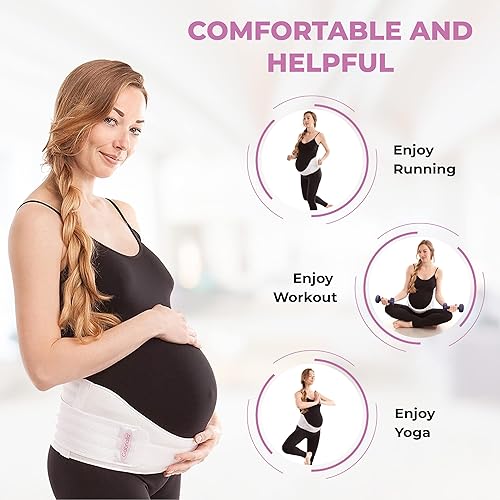 Miniatura 4 de GABRIALLA Cinturón de apoyo de maternidad con forro de algodón transpirable ayuda a prevenir estrías y aliviar el dolor de espalda baja la mejor