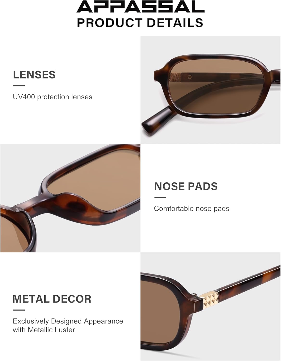 Retro Rectangular Sunglasses for Women Vintage 2026 Fashion Trendy Funny Small 90s Square Sunnies AP3698 - Image 5