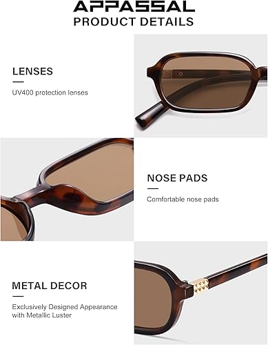 Miniatura 5 de Gafas de sol rectangulares retro para mujer, estilo vintage, a la moda, divertidas, pequeñas, cuadradas, de los años 90, 2025 AP3698