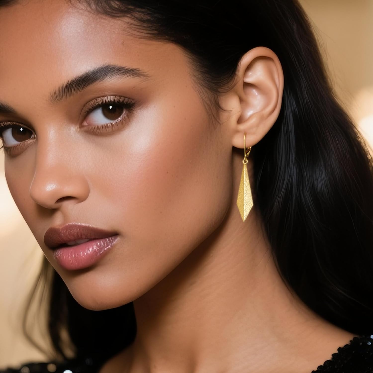 ALEXCRAFT 925 Sterling Silver Dangle Earrings for Women Trendy Handmade Brushed Drop Dangle Earrings Jewelry 14K Gold Plated Hypoallergenic Rhombus Sliver Leverback Dangle Earring Gifts - Image 8