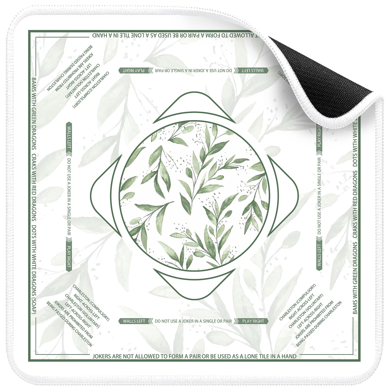 Photo 1 of Deyimmei Mahjong Mat for Table - Non-Slip Mahjong Table Cover with Storage Pockets, Perfect Mahjong Accessories & Gifts for Women and Mahjong Enthusiasts (Verdant Whispers)