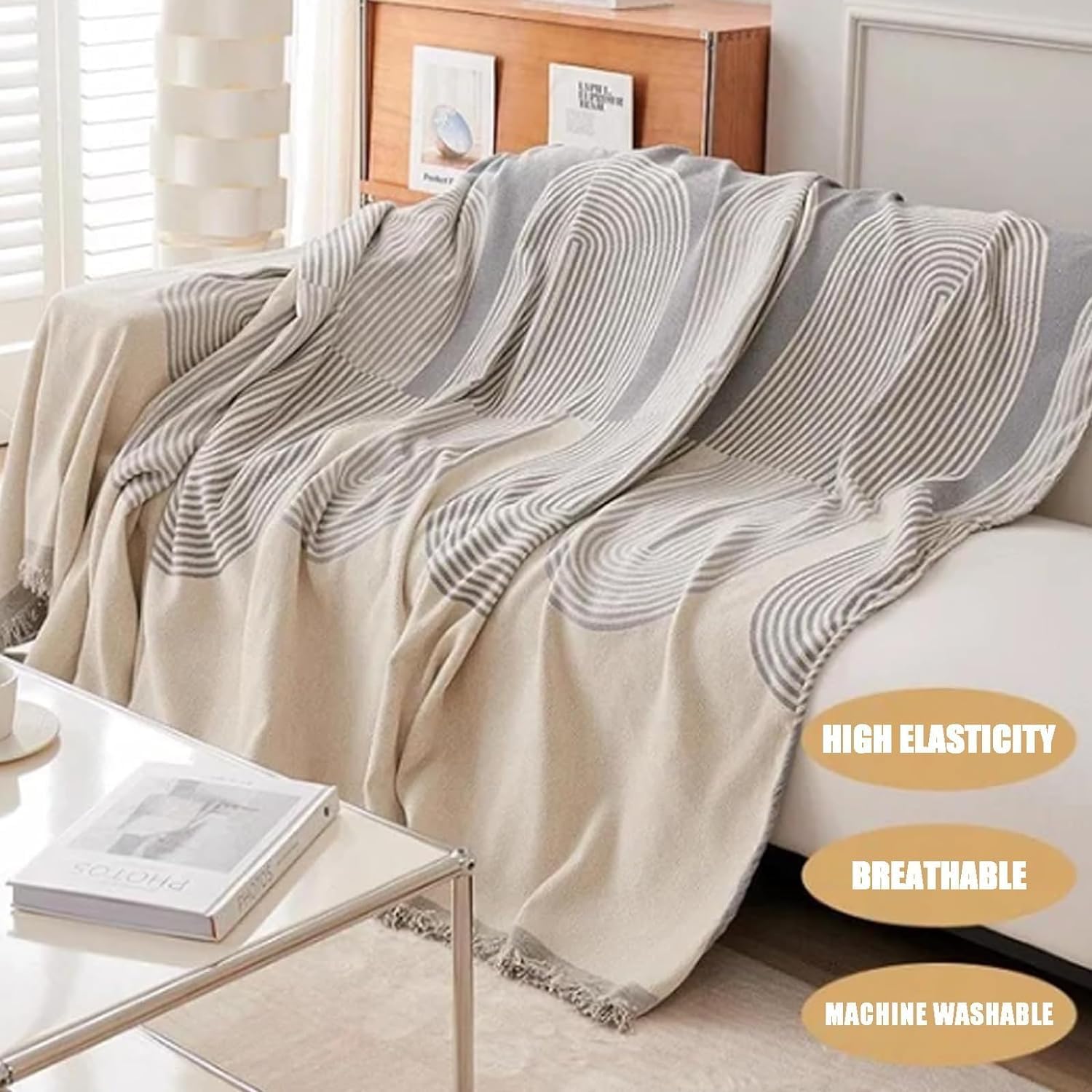 Double Sided Chenille Sofa Cover, Fine Chenille Sofa Cover, Chenille Double Sided Sofa Towel, Stretch Waterproof Couch Protector, Luxury Sofa Blanket Cover (Dark Coffee, 180*180CM/70.8*70.8IN)