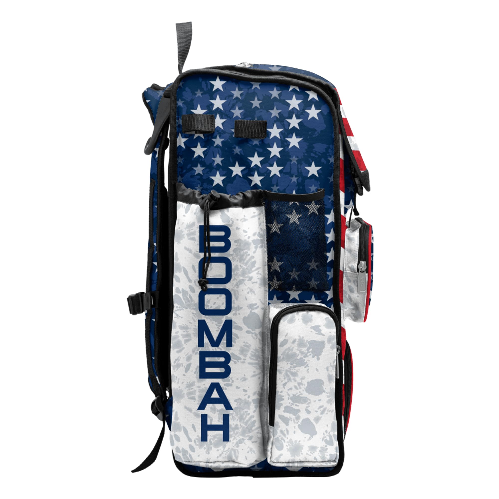 Boombah Superpack Bat Bag - Backpack Version (no wheels) - Holds 4 Bats - USA United Navy/Red/White