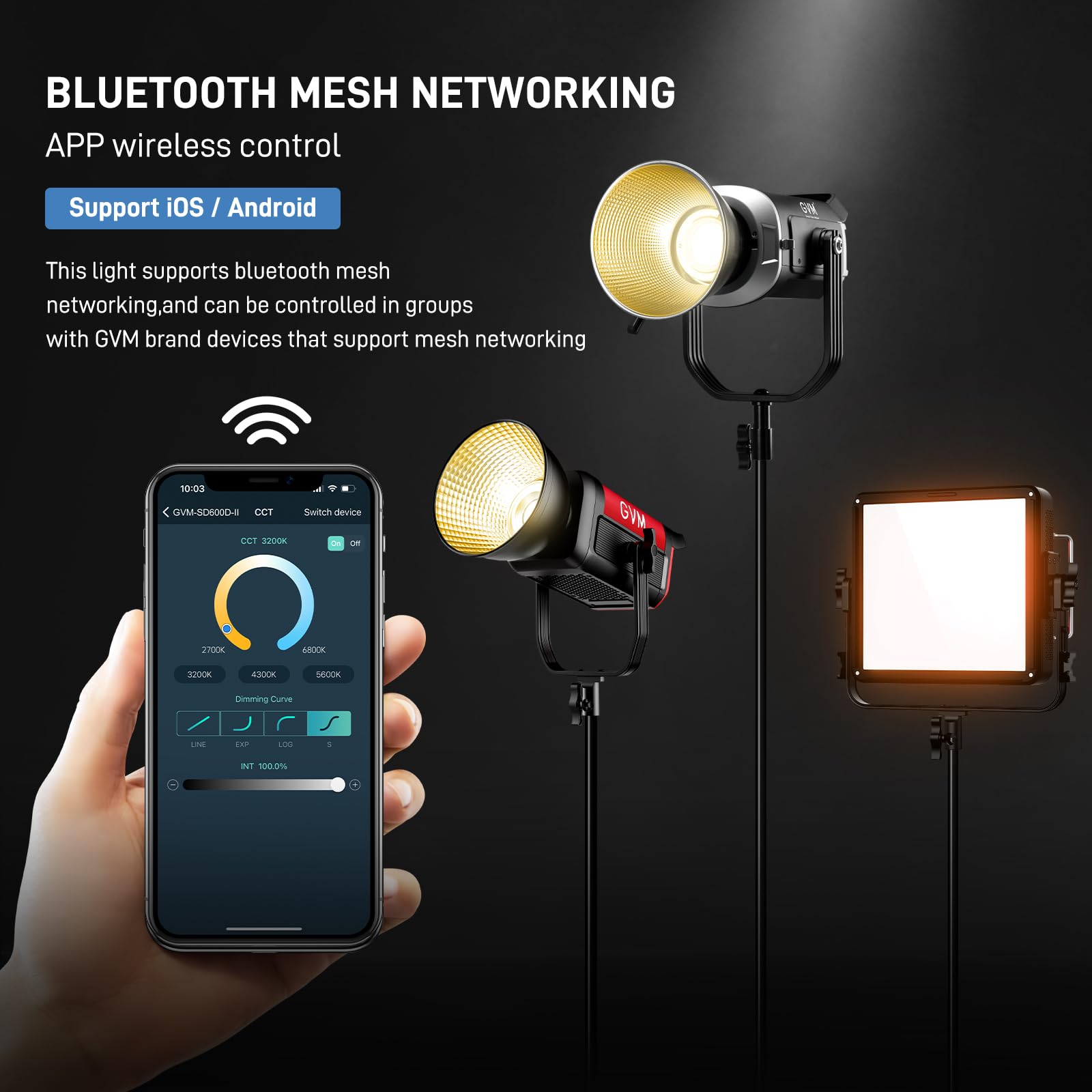 GVM 600W Lampe vidéo LED COB Bicolore avec contrôle APP/DMX, 2700K à 7500K, 128000Lux/1m, Photographie Continue pour Studio, Film, Enregistrement vidéo, Youtube, lumière Photo CRI97+