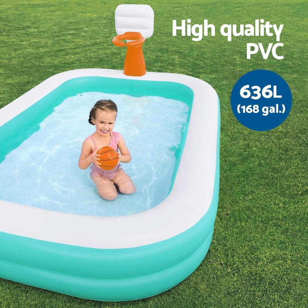 Bestway Family Pool Dunk N' Splash mit Basketballkörben 251 x 168 x 102 cm