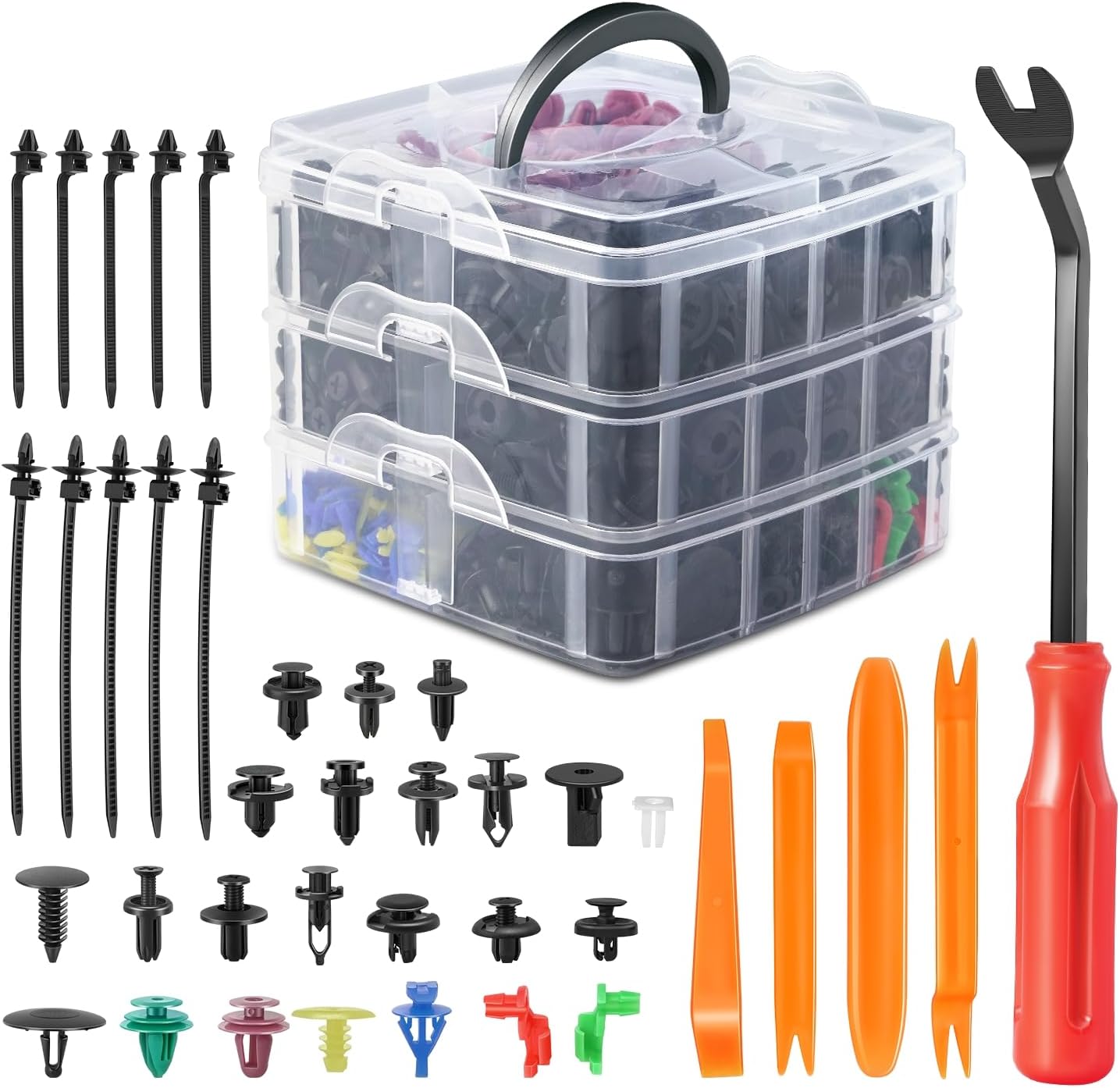 DNA MOTORING 680pcs Car Push Retainer Clips, Plastic Bumper Clip Fender Clip, Door Trim Panel Clips, Bumper Fender Rivets Fasteners Push Retainer Kit for Ford, GM, Chrysler, Toyota, TOOLS-00731 DNA MOTORING 680pcs Car Push Retainer Clips, Plastic Bumper Clip Fender Clip, Door Trim Panel Clips, Bumper Fender Rivets Fasteners Push Retainer Kit for Ford, GM, Chrysler, Toyota, TOOLS-00731