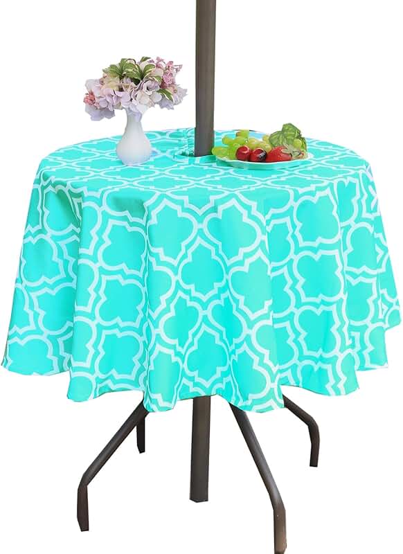 aqua vinyl tablecloth