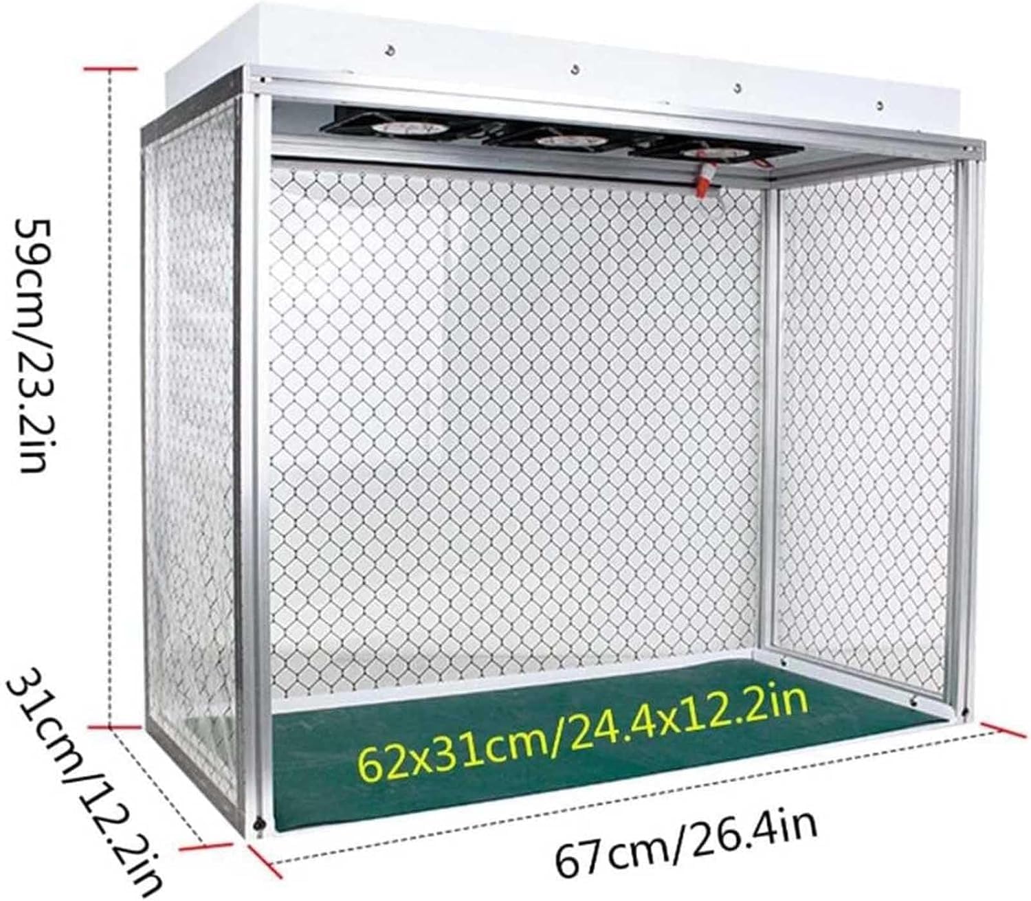 Campana de Flujo laminar con Triple Ventilador, Cabina de Flujo laminar Vertical, Campana de Flujo laminar Vertical de Aluminio con Filtro HE-PA H14, área de Trabajo de 26x12x20
