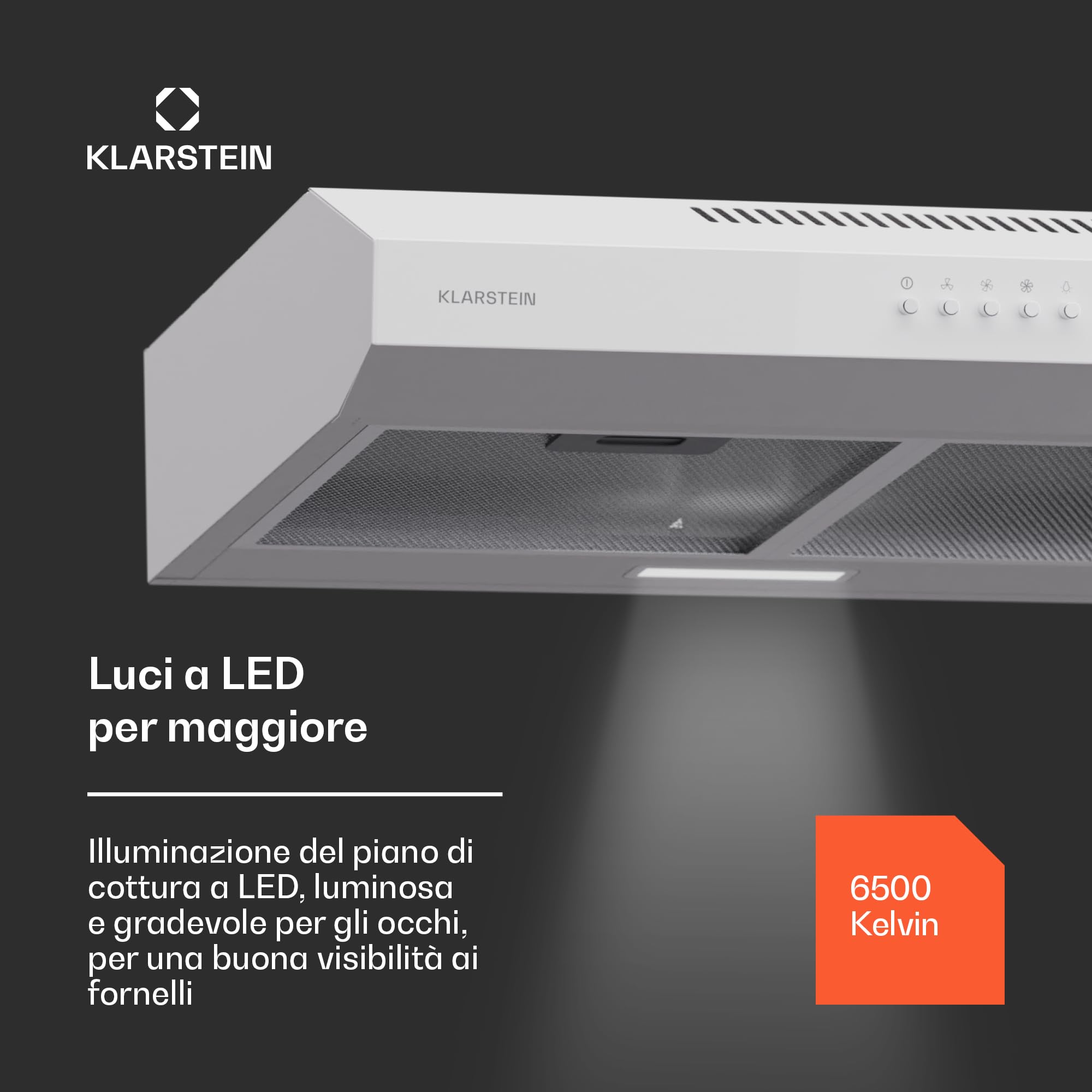 Cappa Aspirante Klarstein 90cm - Scarico Aria 247 M³/h, Filtro Lavabile, LED - Foto 11