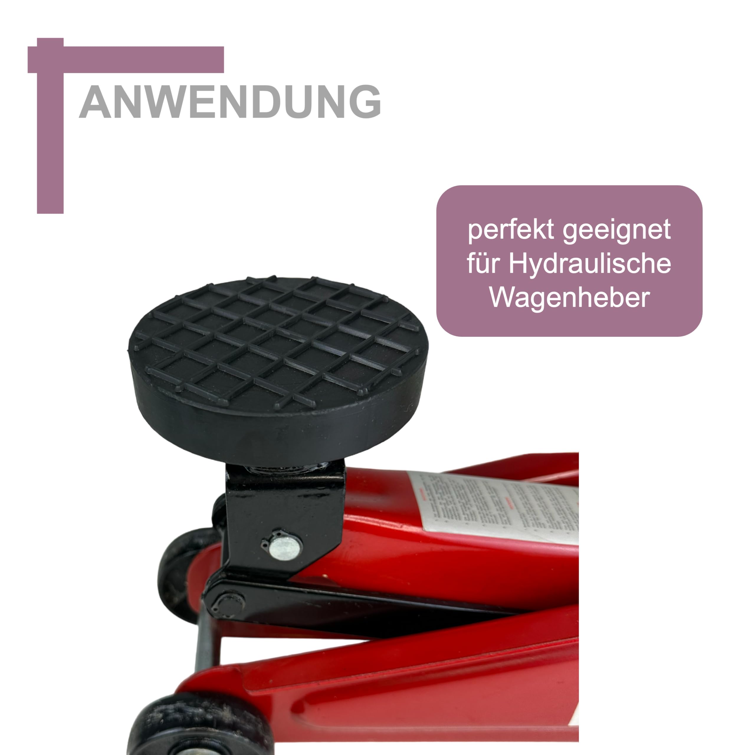 Cuscinetto In Gomma Per Cric Auto - 100x25mm Con Superficie A Nido D'Ape | Protezione Per Cambio Pneumatici - Foto 3