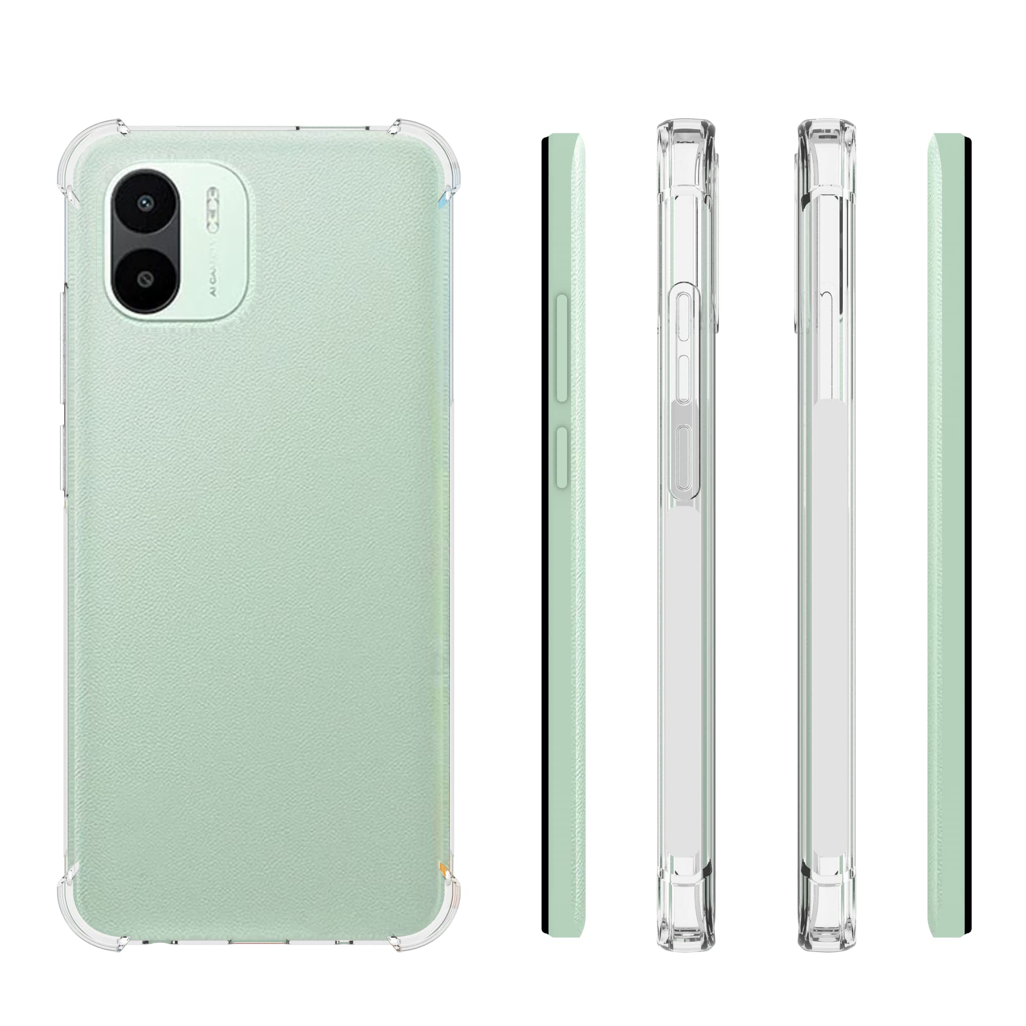 DESSEN Cover Per Xiaomi Redmi A1 - Retro In Vetro Temperato 9H E Cornice TPU, Custodia Sottile Con Effetto Sfumato, Antiscivolo