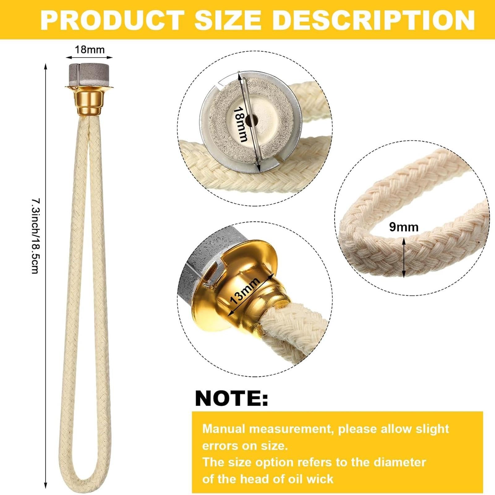 Lot De 2/4/8 Mèches De Rechange Pour Lampes À Huile Catalytiques À Parfum, Mèche De 18,5 Cm (7,28 Pouces) Pour La Purification De L'air Et La Diffusion De Parfum D'intérieur.(8PCS)