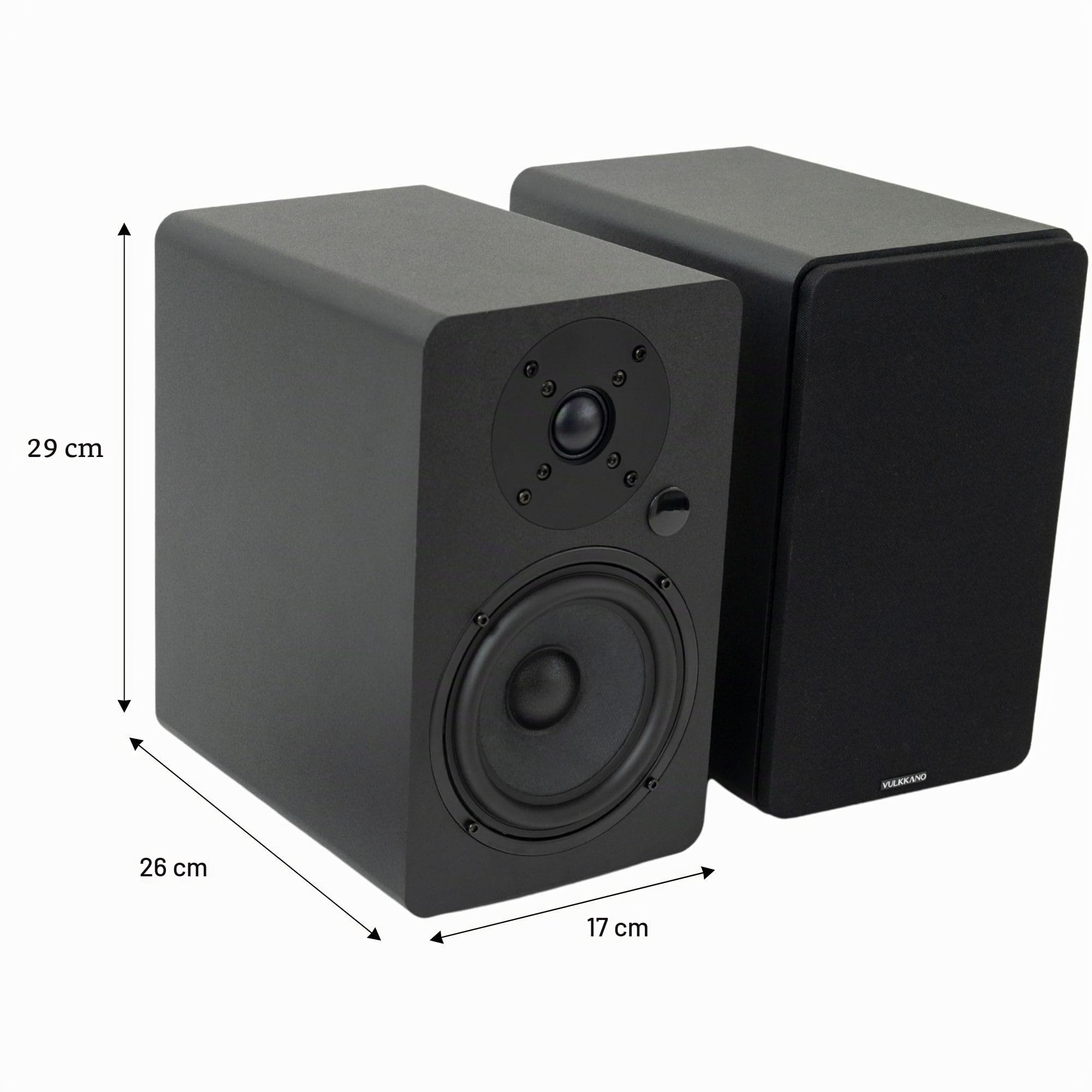 VULKKANO A5 Arc MKII Enceintes Amplifiées avec Haut-Parleur de Graves de 5,25 Pouces, Bluetooth 5.0, HDMI Arc, Sortie Optique, RCA, USB, Sortie subwoofer, Enceintes pour téléviseur, Noir.