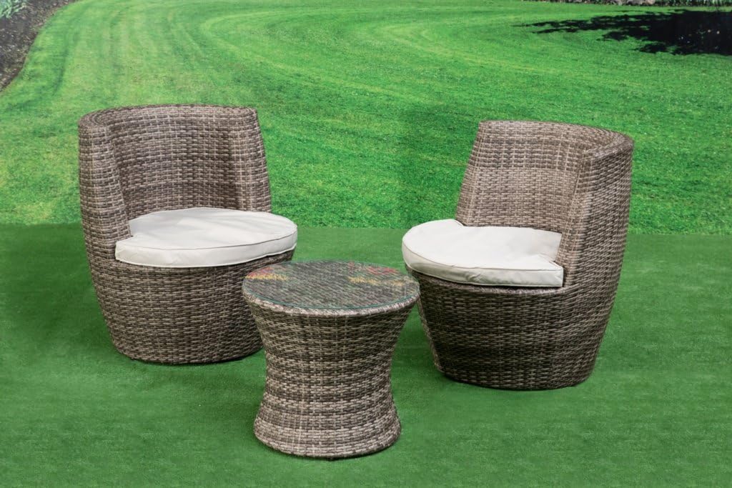 Pagoda Toulouse Steel Rattan Bottle Set Set