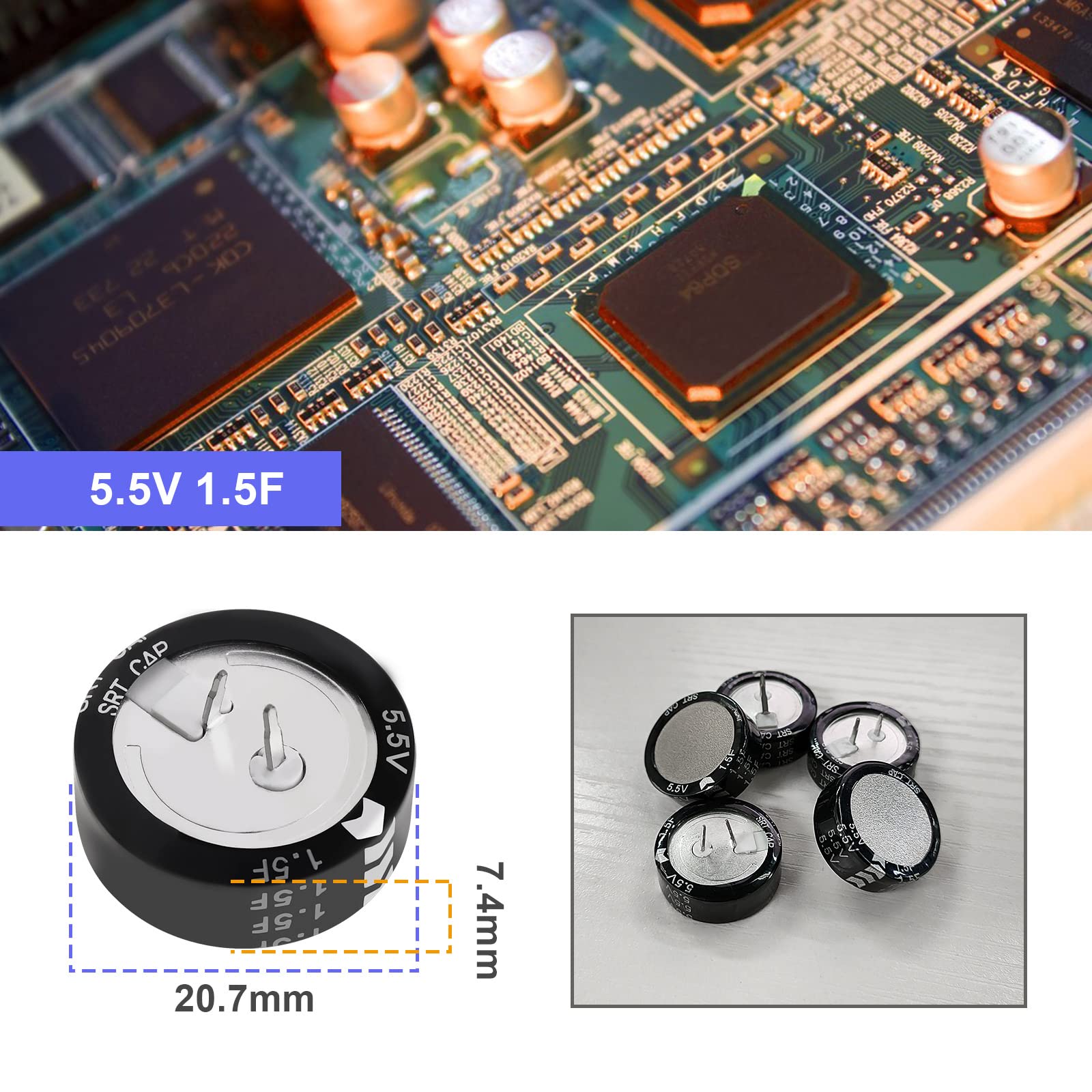 10 Supercondensatori 5,5V 1,5F - Alta Energia Per Elettronica E Giocattoli - Foto 7