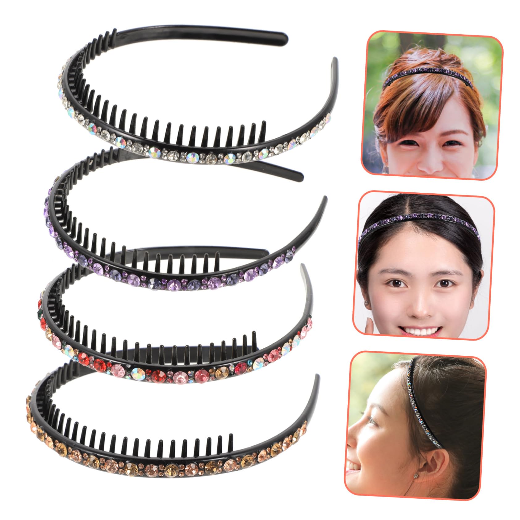 POPETPOP Conveniente 16 Piezas diadema con de pedrería tapa de repuesto superior de perfume diademas cintas pelo tiara diadema banda para el cabello delicada portátil