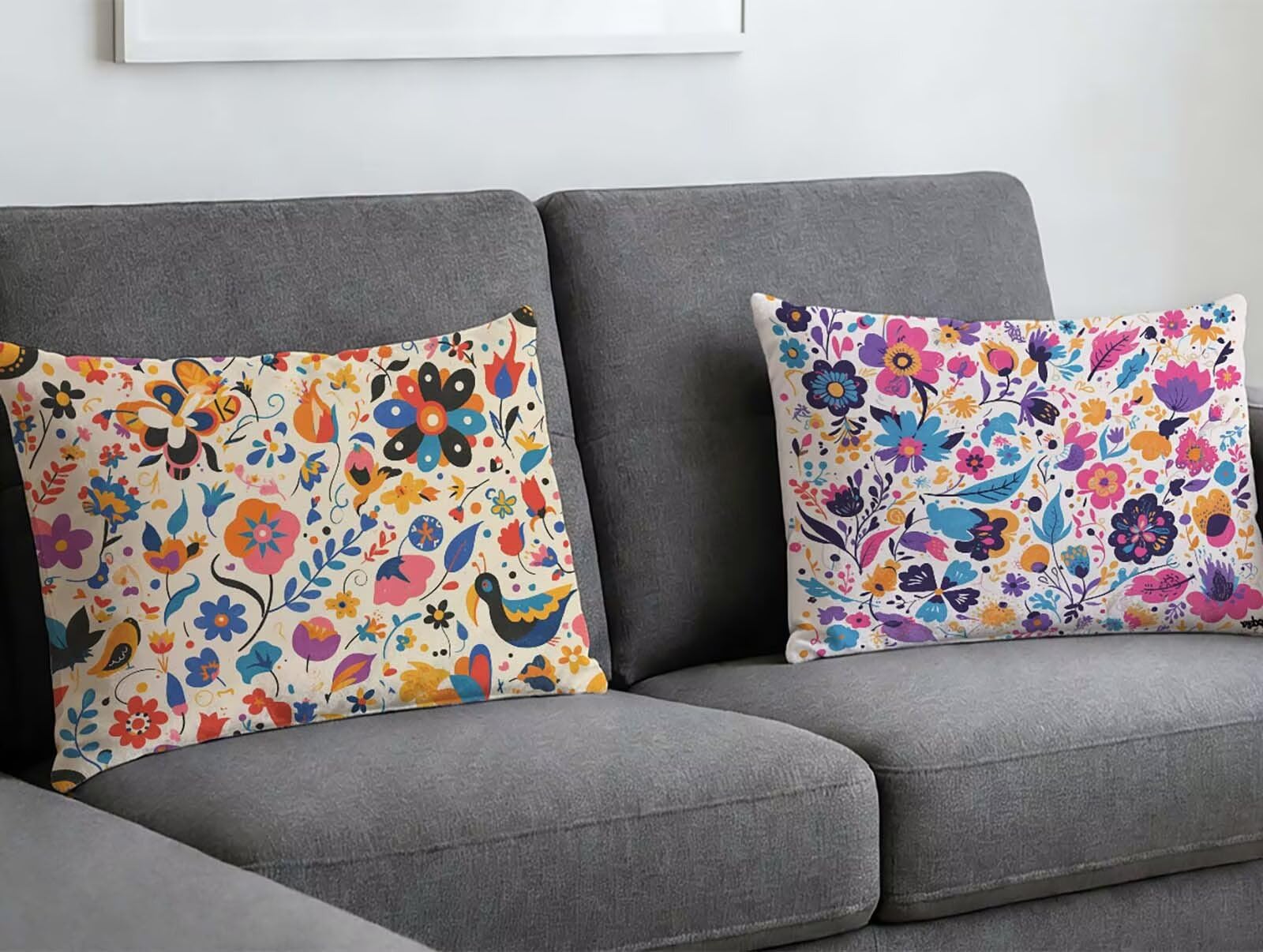 Housse de Coussin Velours 60x90 Fleur : Ravivez Votre Canapé Salon