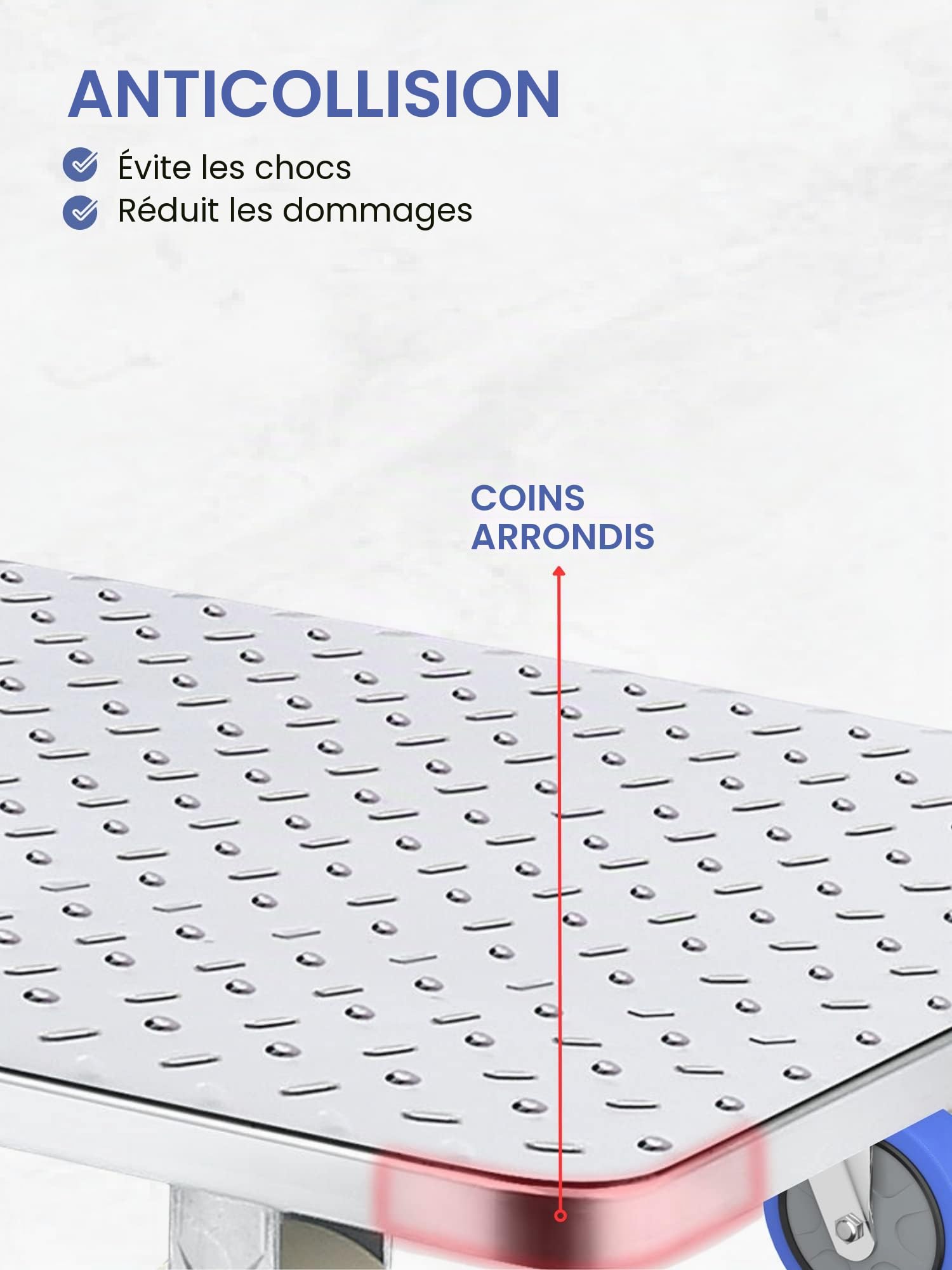 Chariot à Plateforme avec Roues. Brouette Pliante de 250 kg de Charge. Chariot à Plate-Forme Manuelle, Transport Anti-Collision pour Les déménagements, entrepôt. Acier au Titane.