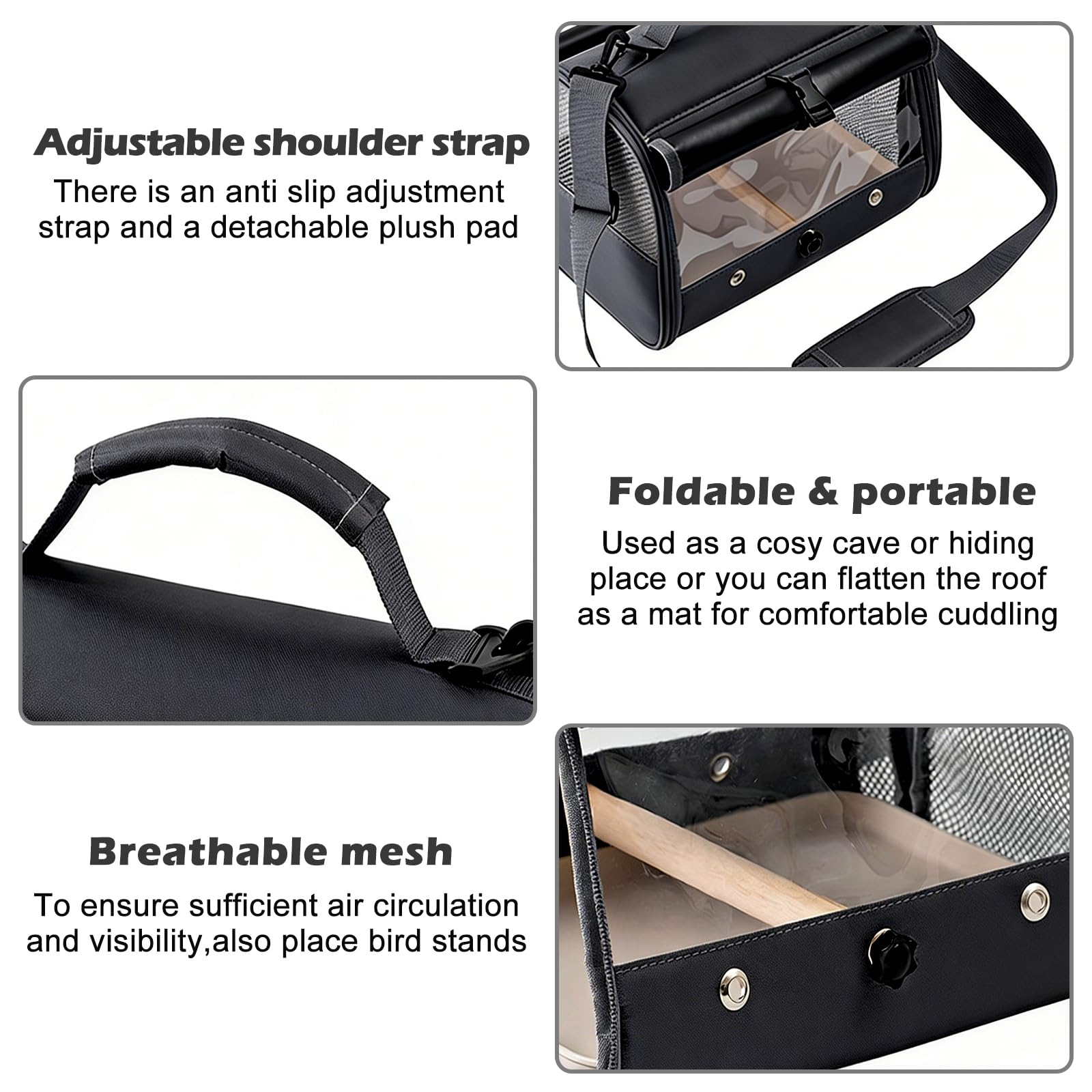 Sac de transport pour perroquets, cochons d'Inde avec siège debout et plateau, boîte de transport pour lapin, sac de voyage pour cochon d'Inde, sac de transport pour oiseaux, sac de transport pour