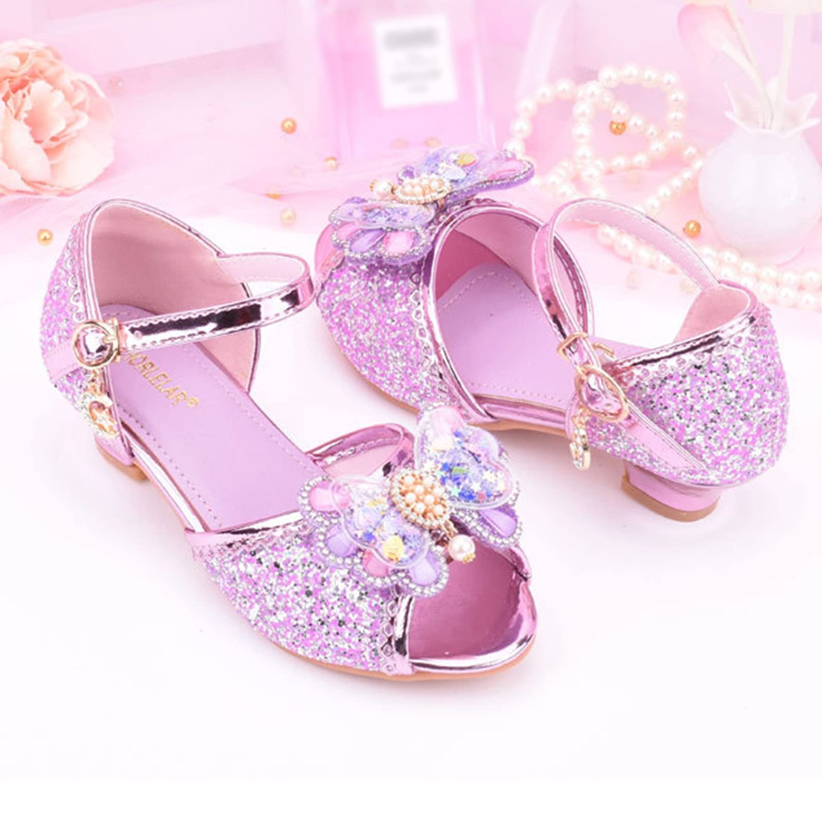 Zapatos de princesa para niña, sandalias de lentejuelas, elegantes, zapatos de ballet, zapatos de boda, zapatos de tacón, zapatos de tacón, zapatos de fiesta, zapatos escolares, bailarinas, cosplay