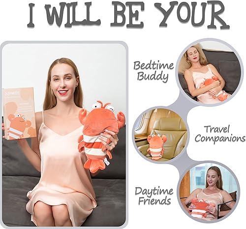 Miniatura 3 de Infowush Almohadillas térmicas para calambres, animales de peluche con peso de 15 pulgadas, almohadillas térmicas para menstruación para microondas