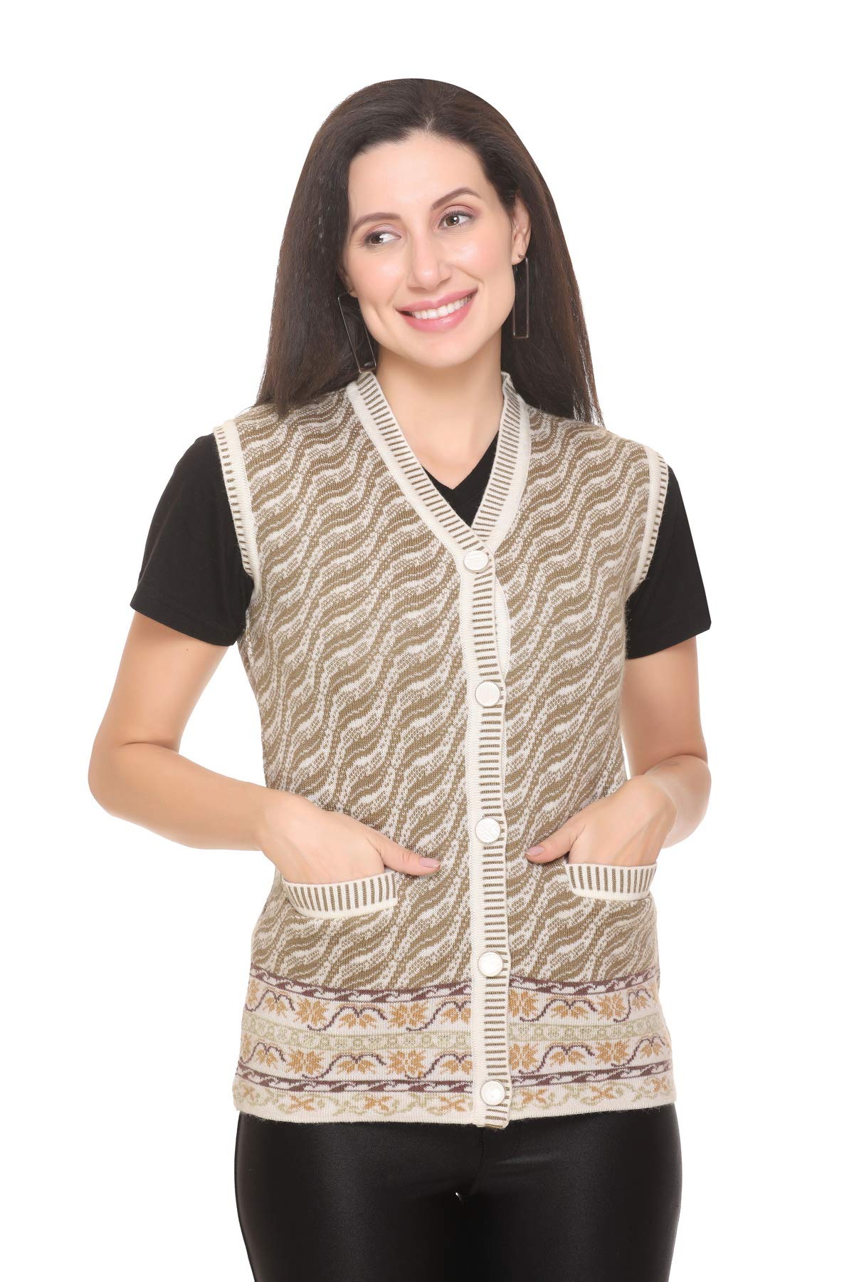 aarbee Woollen Sleeveless Cardigan for Women (Off White, x_l)-picture-52