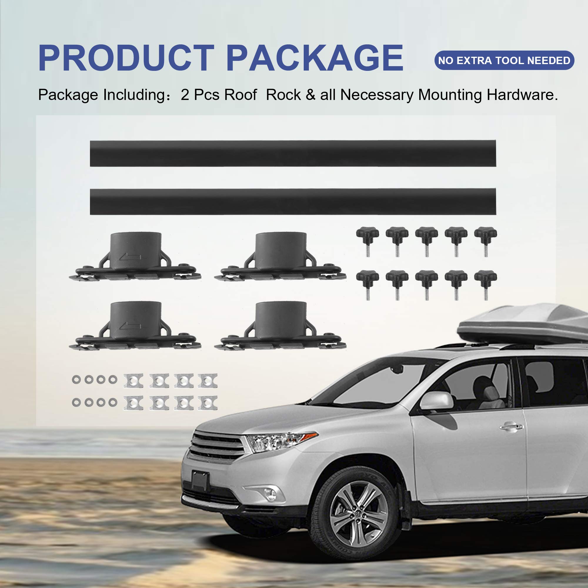 MOSTPLUS Roof Rack Cross Bar Rail Compatible for Toyota Highlander with