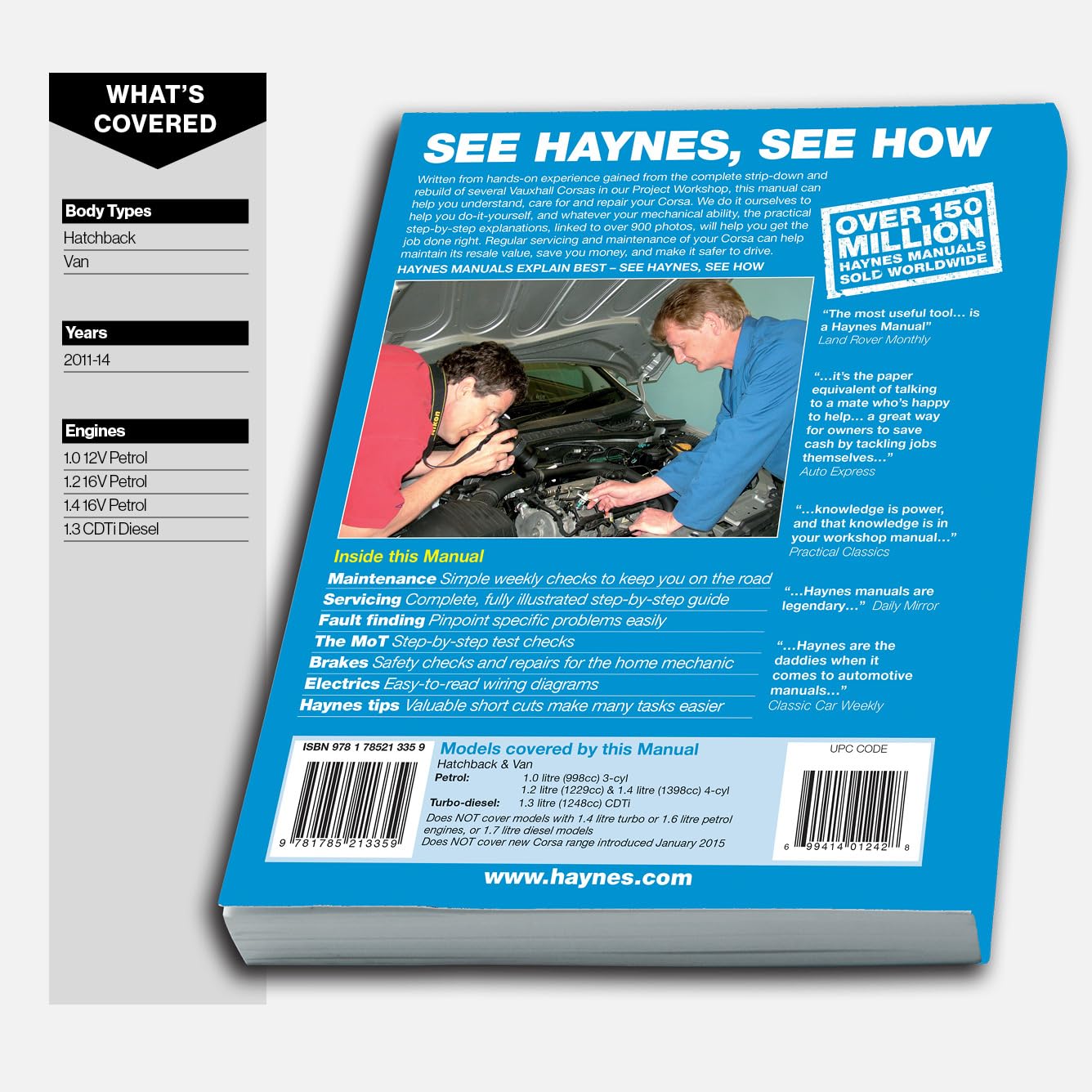 Vauxhall/Opel Corsa petrol & diesel (11-14) 60 to 64 Haynes Repair Manual