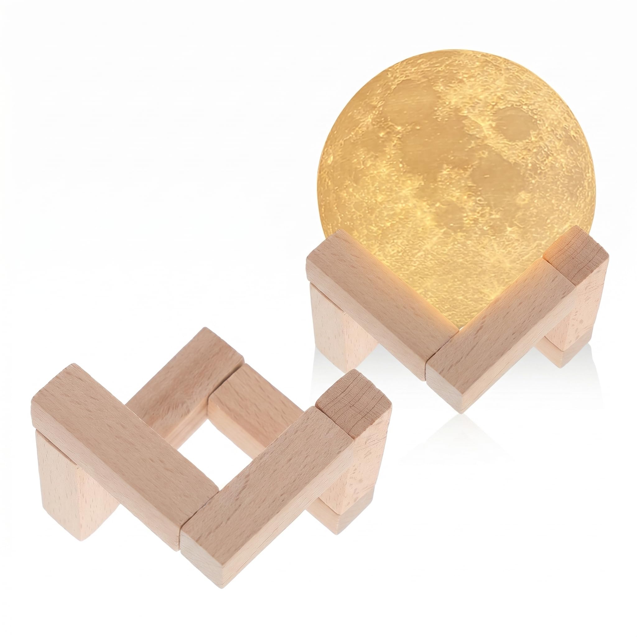 Soportes de madera para lámpara de luna VALICLUD con base estable y montaje sin esfuerzo