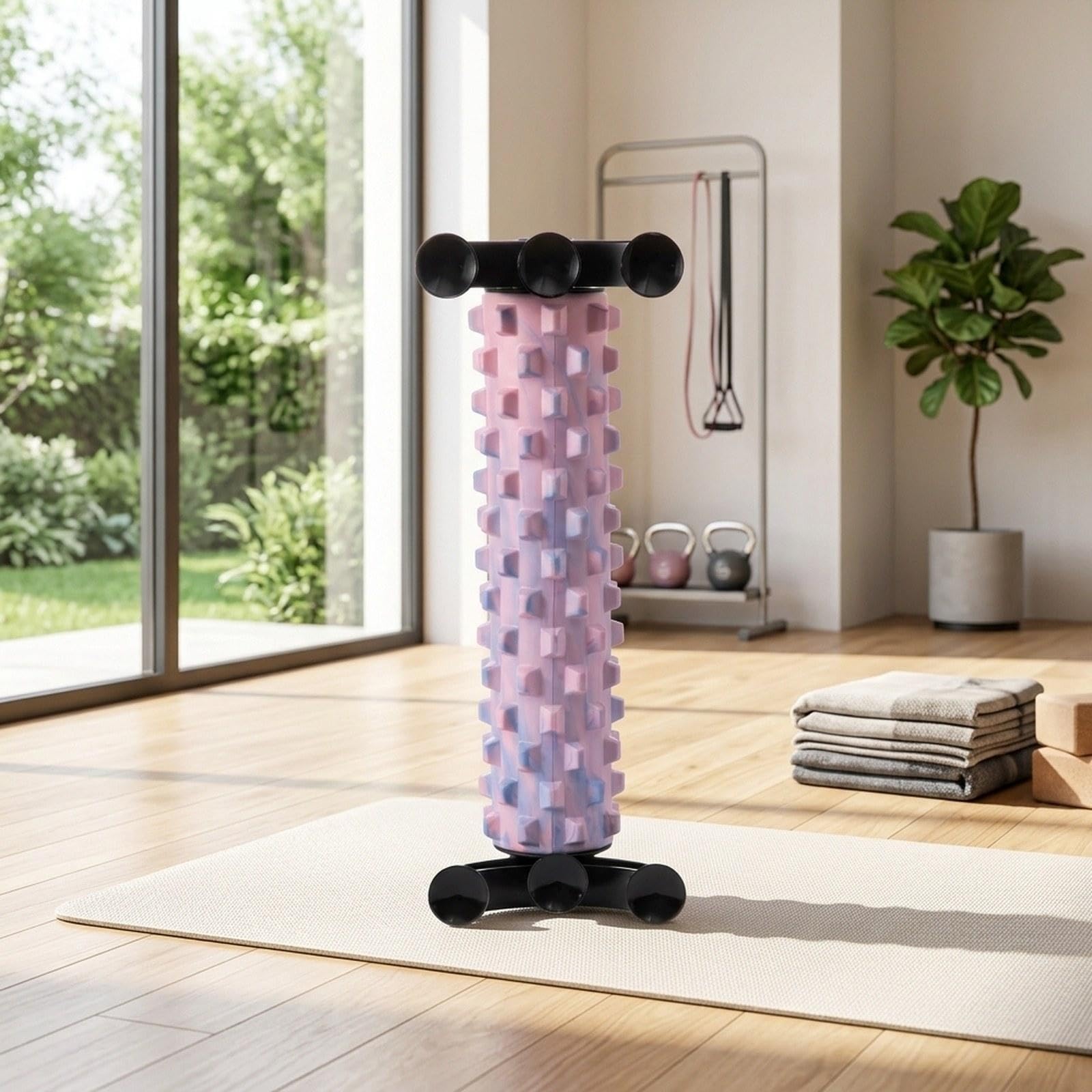 Schaumstoff Massagerolle mit Stütze für Tiefe Muskelmassage für Frauen, Leicht, Konturiert, Ideal für Fitnessübungen, Bunt
