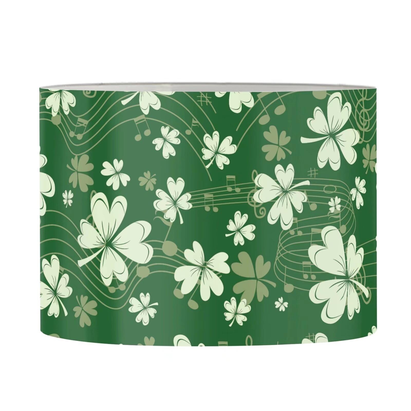 FANCOSAN St Patrick's Day Lamp Shade with Spider Green Leaves Music Bedside Nightstand Lampshades Cover for Home Decor Modern Lampshade M — image 1