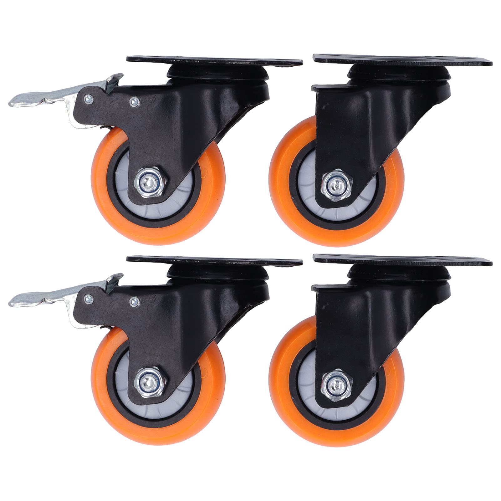 Roulettes de service 3 pouces, 4 pièces, avec plaque supérieure, Double roulement, charge de 800lb, pour meubles, armoires à outils, chariots de rangement