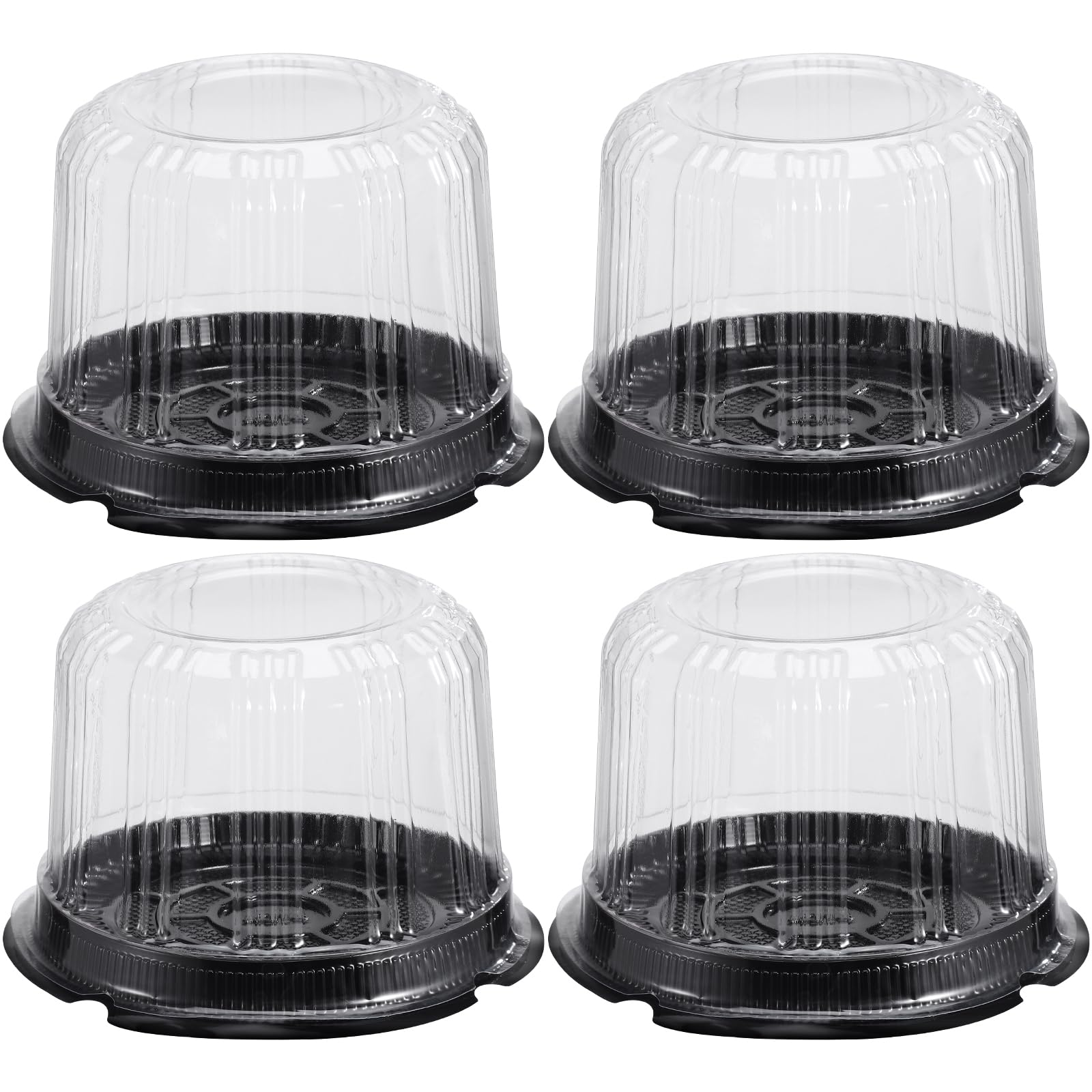 Kichvoe Contenedores de plástico para tartas con tapas, 10 soportes redondos transparentes para tartas con cúpula, soportes para tartas de 4 pulgadas