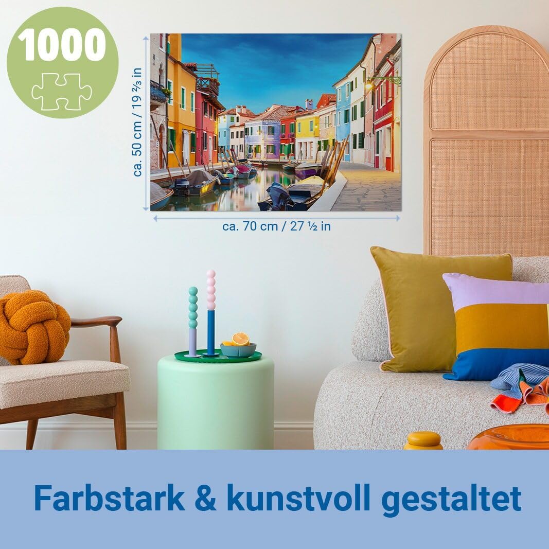 Wonder Forge Puzzle 11011044 - Burano Italien - Puzzle 1000 Teile - Geschenke für Erwachsene und Kinder ab 14 Jahren - 4
