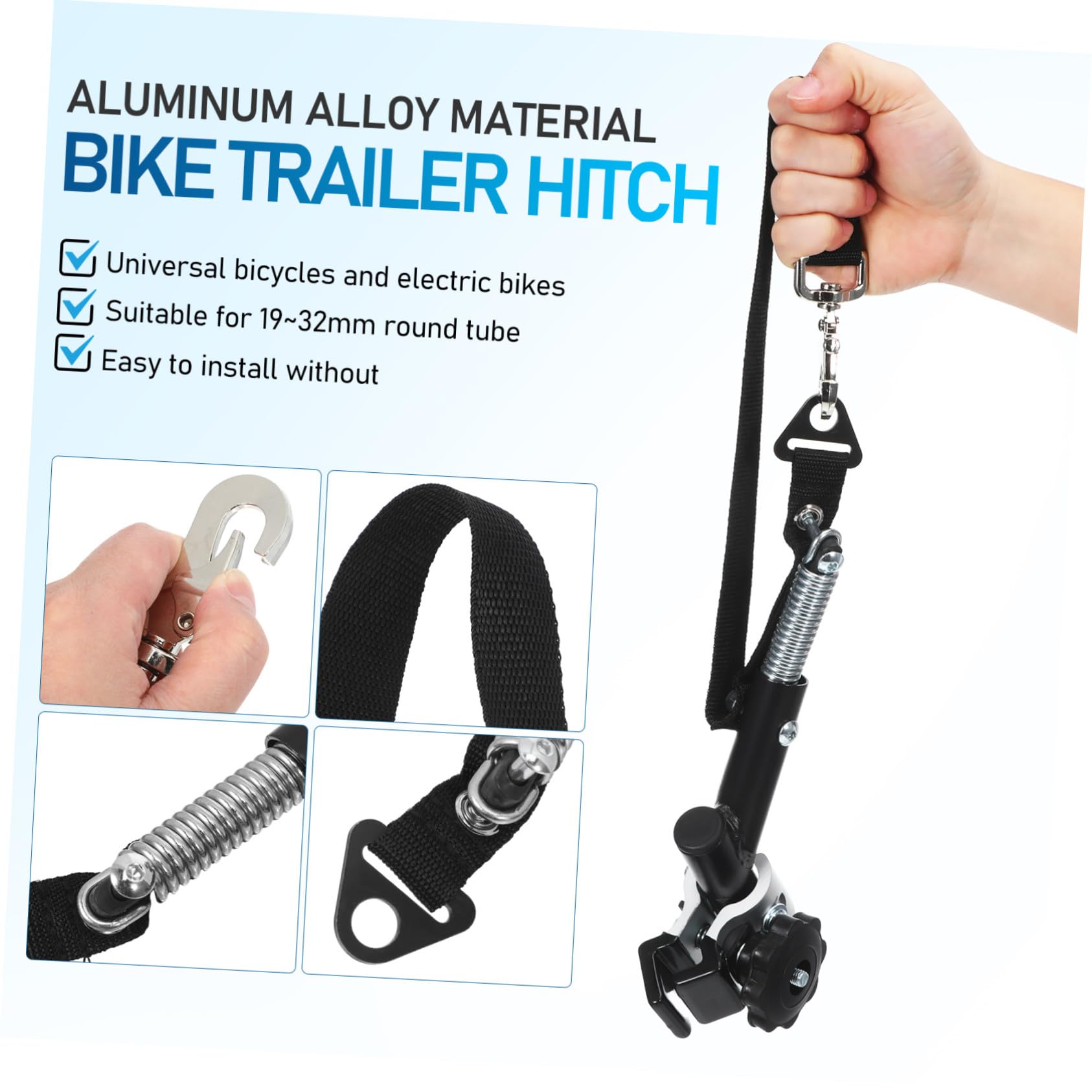 Fahrradkupplung Anhängerverbinder aus Robustem Material Fahrradrahmenadapter für Runde Rohre 19–32mm Universelle Anhängerkupplung für Standard und E-Bikes Fahrradzubehör