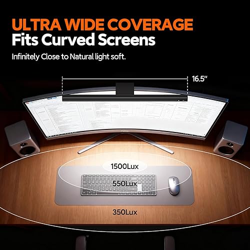 Miniatura 2 de LYMAX Barra de luz para monitor, lámpara de computadora USB para cuidado de los ojos, barra de luz de pantalla regulable, apta para todos los M2P