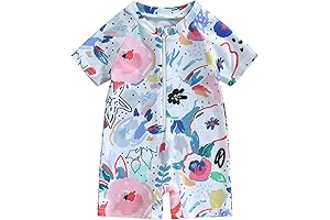 Adorable Watercolor Toddler One-Piece Zipper Swimsuit