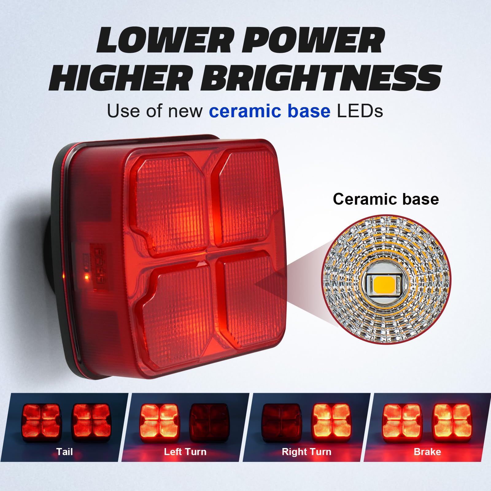 Wireless Magnetic Tow Trailer Lights LED Tail Light Kit 2 Pack