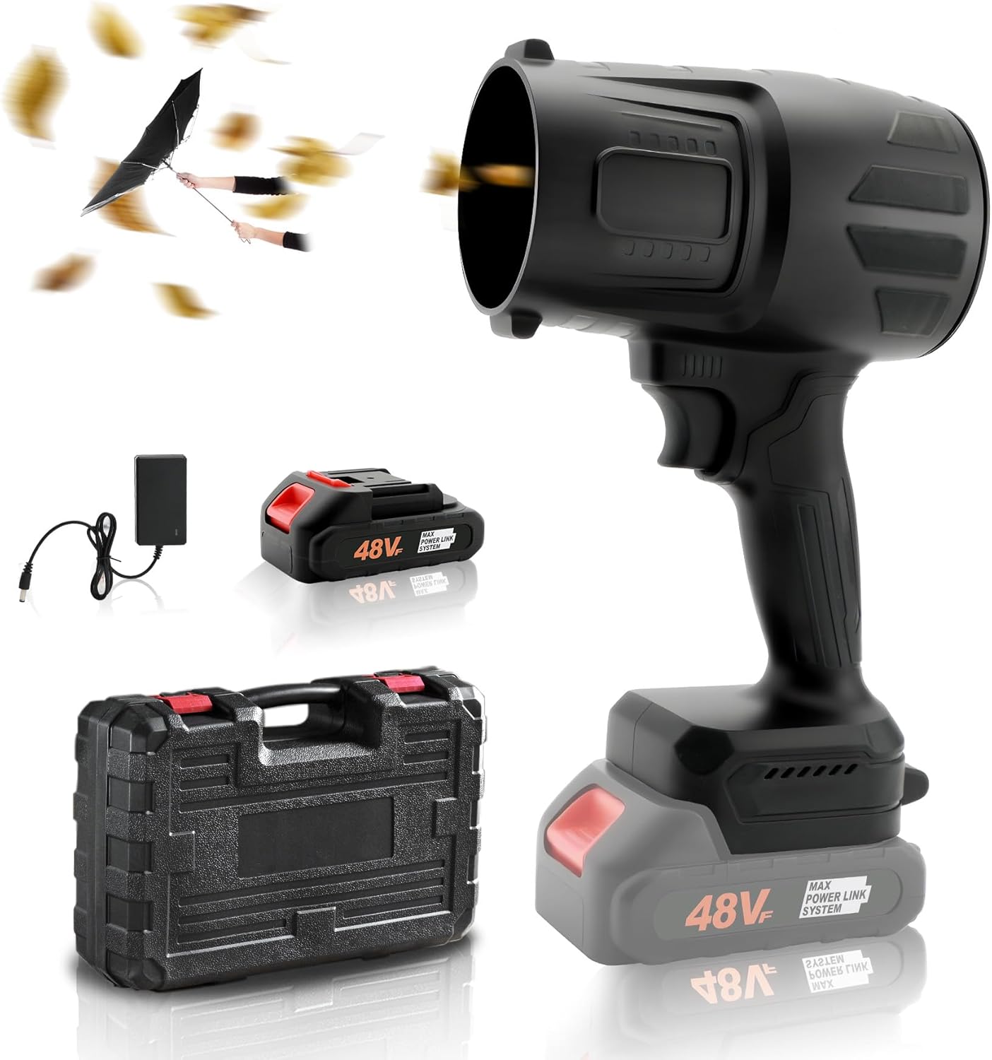 Cordless Leaf Blower Portable Dust Cleaner Handheld Lightweight Blowers for Patio Garden Cleaning, car Blower for Drying,Camping Gift （Black）