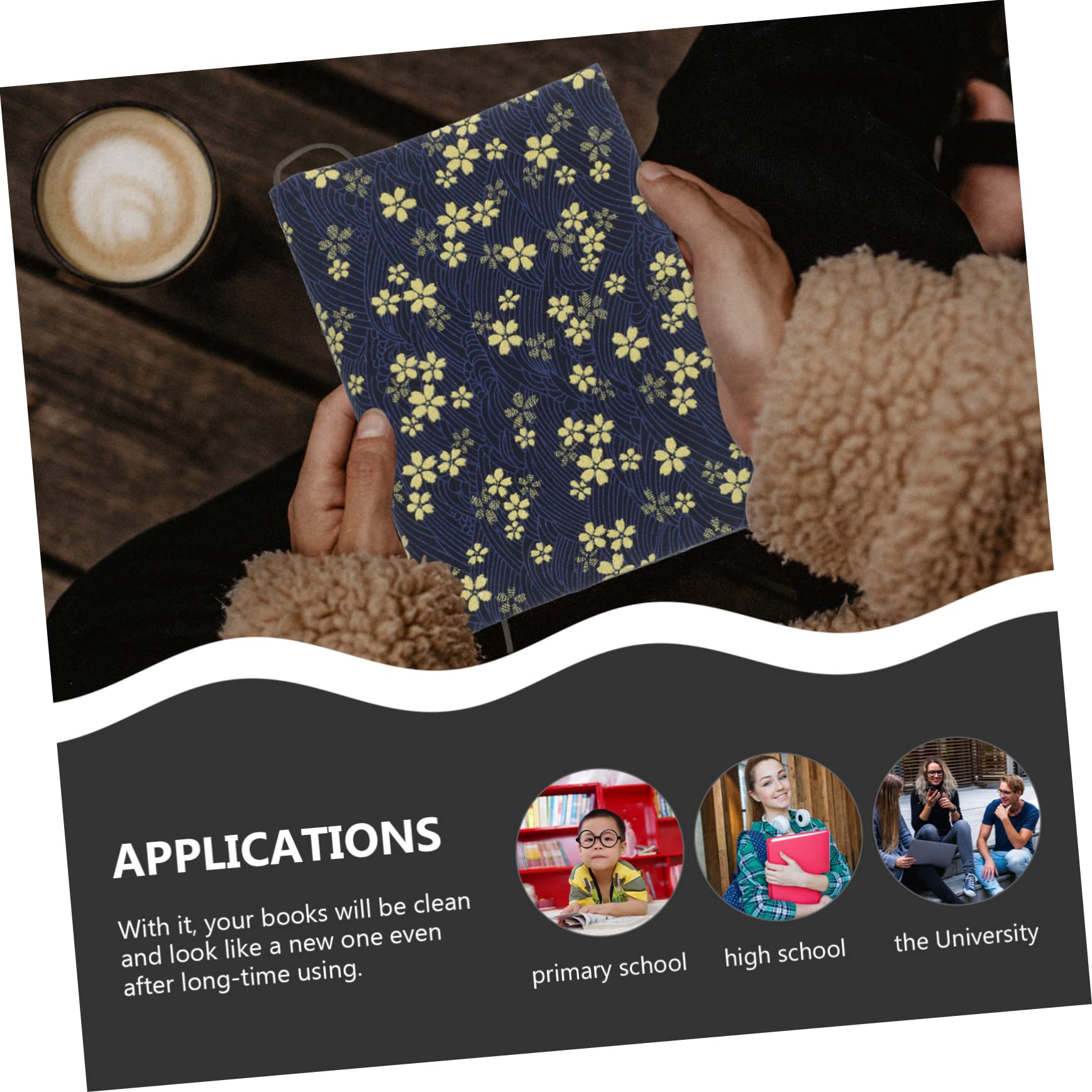 NUOBESTY 4pièces Housse De Tissu Pour Carnet Étui Décoratif Fait Main Couverture Ajustable Pour Protège-cahiers Et