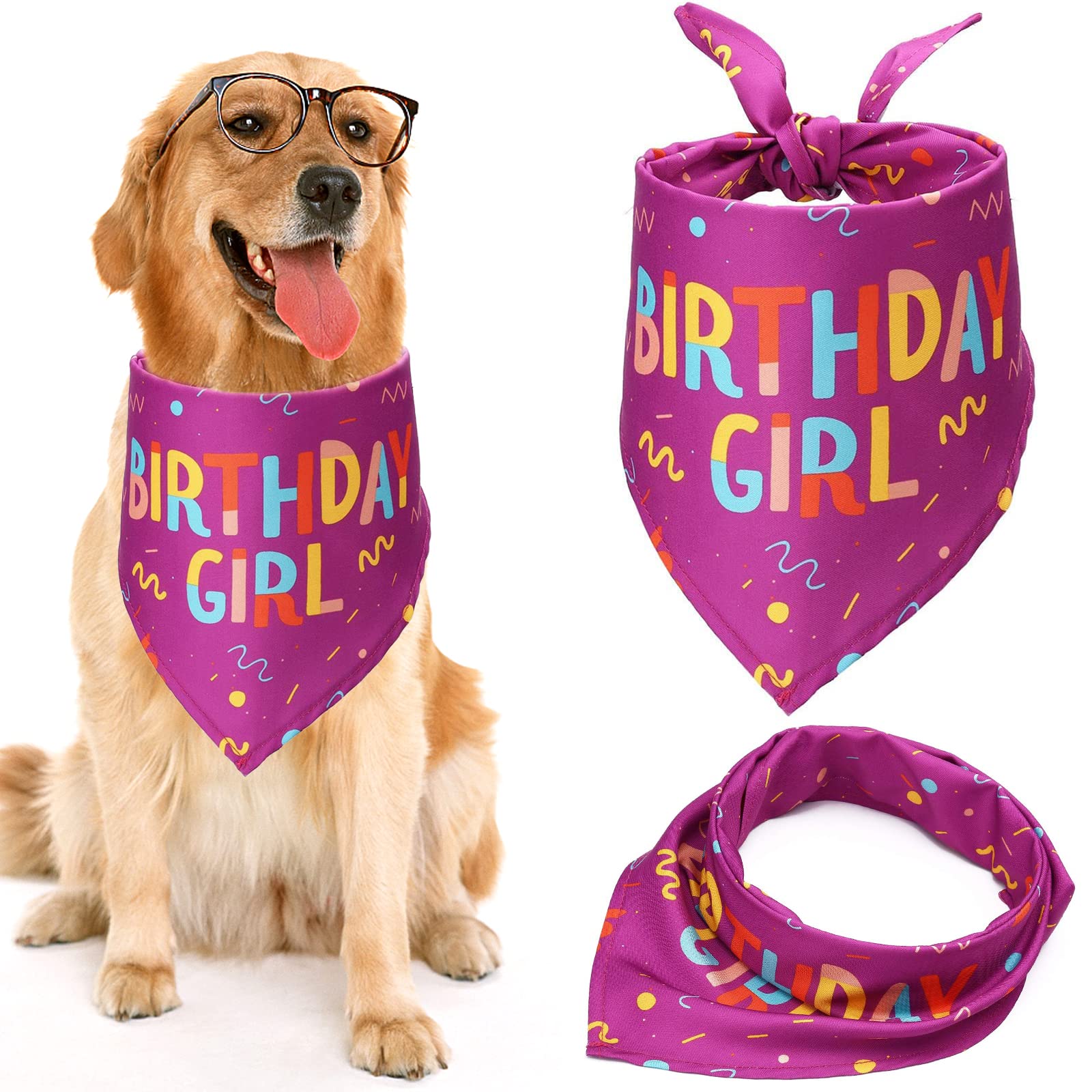 Geburtstags-Halstuch Für Hunde – Rot-Schwarz Kariert, 71 Cm, Aus Baumwolle/Polyester