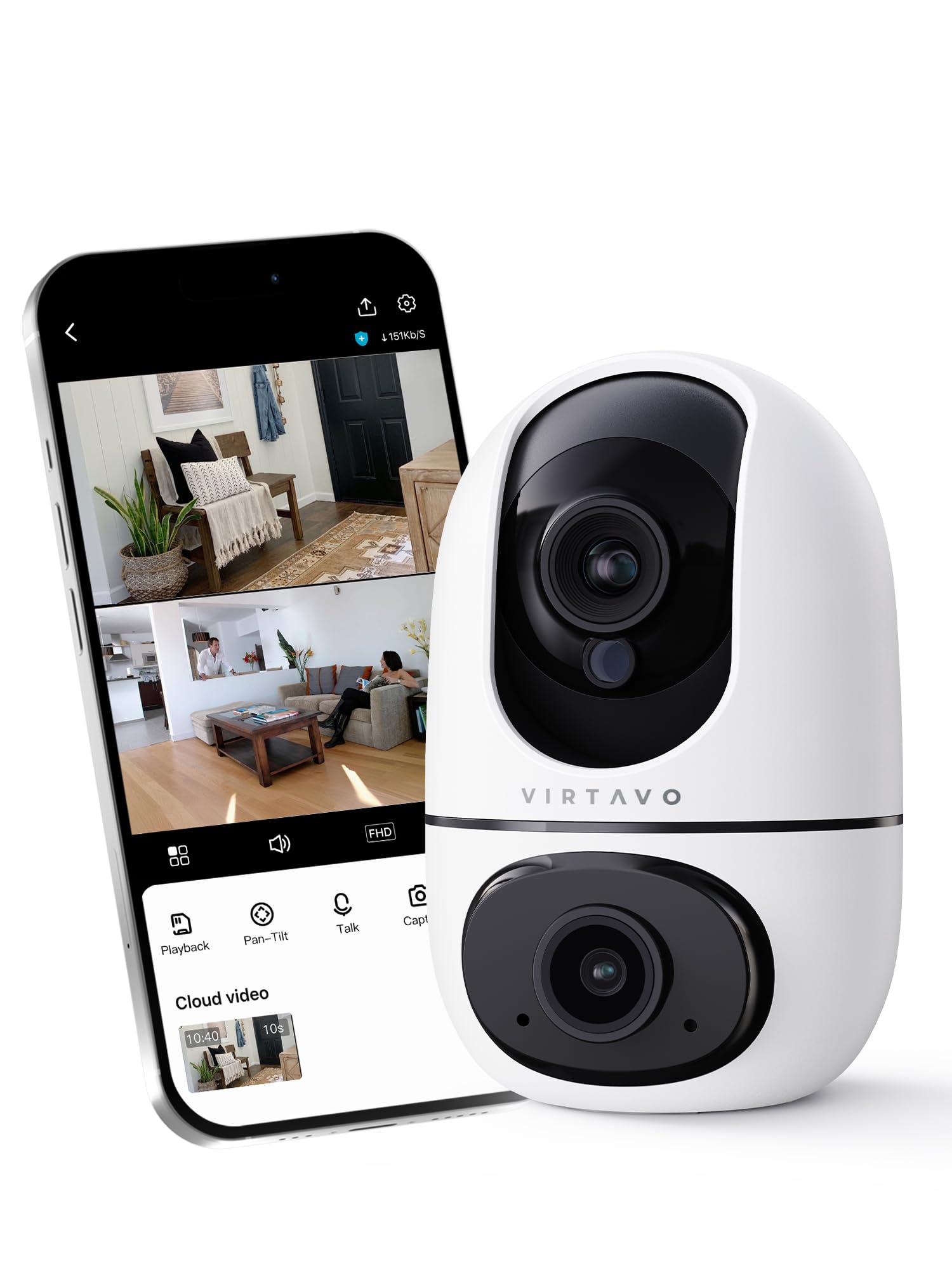 YI Caméra de Surveillance Intérieure WiFi Dome Guard 2K, Caméra de