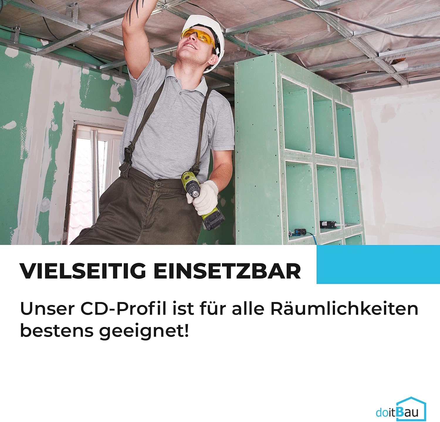 CD Profil 60/27 mm für Trockenbau – 48x Deckenprofile je 3,0 m – CD Profil für abgehängte Decken – verzinktes Stahlblech 0,6 mm – Metallprofil für Ständerwerk